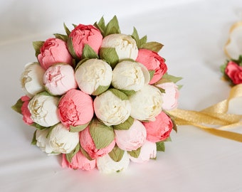 Wedding bouquets with peonies - paper flowers