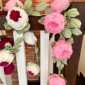 Bridal garland,wedding garland,paper flower garland,peonies paper flower ,party garland, baby shower,baby birthday