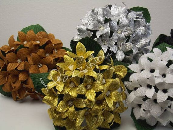 Items similar to Wedding hydrangea bouquet, paper flowers, blue, flower