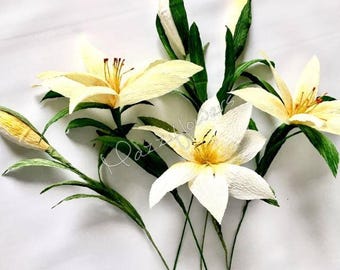 Wedding flower,paper flowers,bridal flower,bouquet paper flower ,paper lilies, paper flowers lily, flowers paper lily,