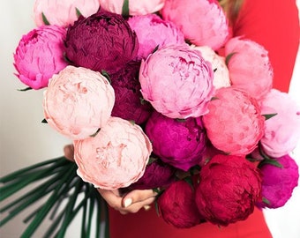 Peony crepe paper flowers Custom set peonies