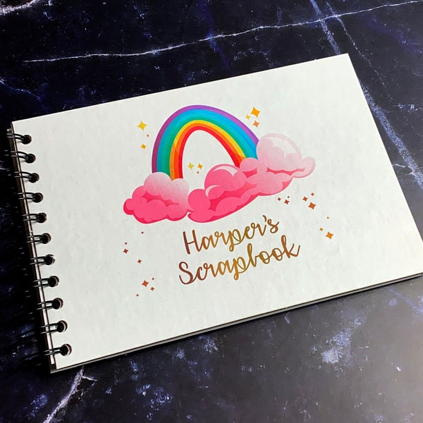 Personalised Cloud Rainbow A5/A4/A3/Square Scrapbook, Photo Album, Guest Book, Memory Book, Gift