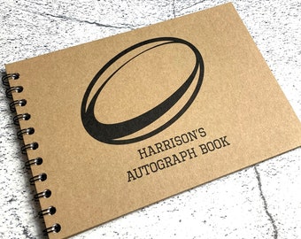 Personalised Rugby Autograph Book, Player Autographs, Stadium, Club, Collectors, World Cup