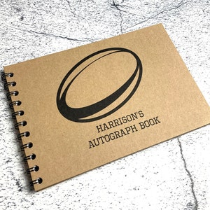 Libro di autografi di rugby personalizzato, autografi dei giocatori, stadio, club, collezionisti, Coppa del mondo