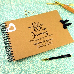 A medida, Nuestro Viaje de FIV, álbum de fotos personalizado A5 A4, scrapbook, Keepsake,