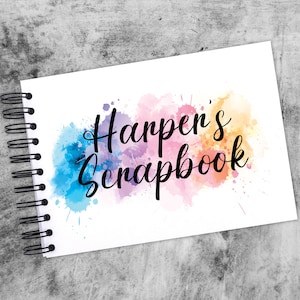 Splash White Personalised A3/A4/A5  Scrapbook, Photo Album, Guest Book, Memory Book