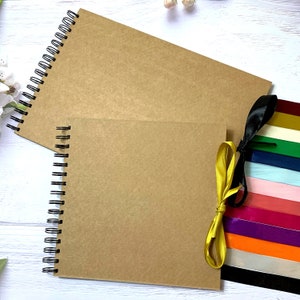 Ruban SATIN A3 A4 A5 Album vierge, Album photo, Livre d’or, Kraft, Pages de carte blanche, Mariage, Voyage, Bricolage