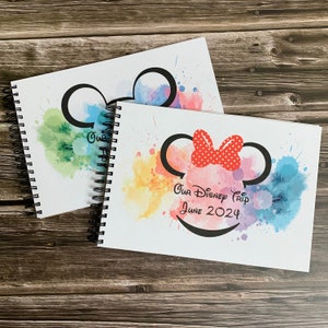 Personalised Splash Disney Autograph Book, Mickey or Minnie, Disneyland, World, Cruise, A5