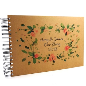 Libro ospite, regalo personalizzato Kraft Rose Leaf A3/A4/A5, Album fotografico, Libro ospite, Regalo