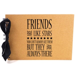 Nastro, gli amici sono come stelle, Album fotografico, Scrapbook, vuoto White Pages, A5
