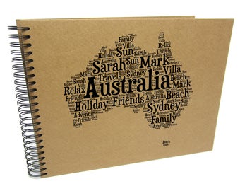 Personalised A3/A4/A5/ Travel Holiday Scrapbook, Photo Album, EU, USA, Australia