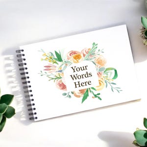 Álbum de recortes personalizado con flores de acuarela (A3/A4/A5), álbum de fotos, libro de visitas, libro de recuerdos, regalo para eventos