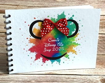 Personalised Minnie Mouse Disney Autograph Book, Red Bow