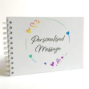 Album de coupures personnalisé A3/A4/A5, bordure coeur blanc, album photo, livre d'or, carton rigide, coffret cadeau, carnet de croquis, album de souvenirs, livre d'or