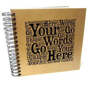 Personalizzato Word A3/ A4 / A5 / Square Art Scrapbook, Album fotografico, Guestbook, regalo