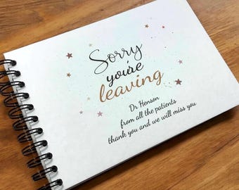 Personalised Sorry You're Leaving A4/A5, Scrapbook, Photo Album, Book, Memories, New Job, Retirement