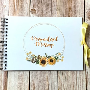 Personalised Sunflower A3 A4 A5 Scrapbook, Photo Album, Guest Book, Memory Book, Special Gift