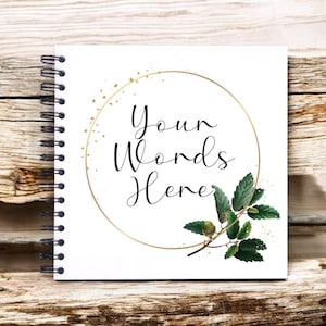 Personalised Gold Ring Leaf Border A3/A4/A5/Square Travel Holiday Scrapbook, Memory, Photo Album, Floral