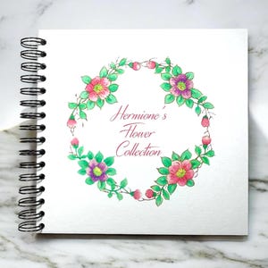 Personalised Flower Wreath A3/A4/A5/Square Scrapbook, Photo Album, Wedding Memory Book, Special Gift