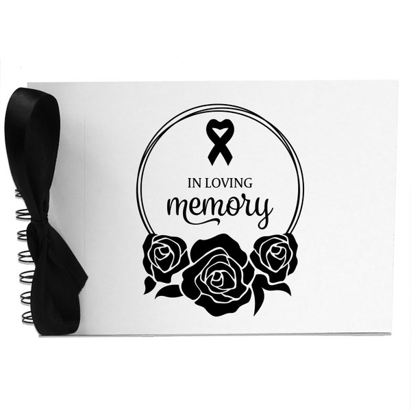 Ribbon, In Loving Memory, Photo Album, Scrapbook, Blank White Pages, A5