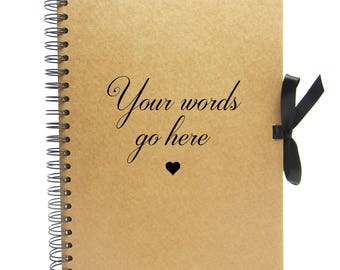 Personalised Portrait Scrapbook A4 A5 Photo Album, Guest Book, Gift