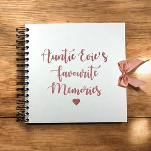 Álbum de recortes, álbum de fotos, libro de visitas, libro de recuerdos personalizado BOW Rose Gold Pink A5/A4/A3/Square
