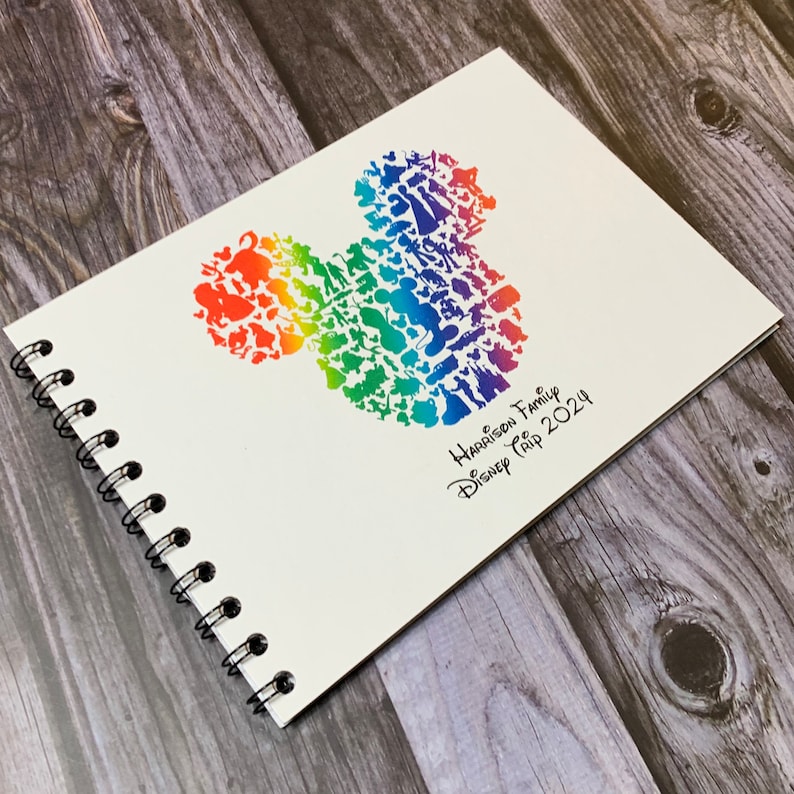 Personalised Rainbow Disney Character Autograph Book, Disney Land, World, Cruise, A5 image 5