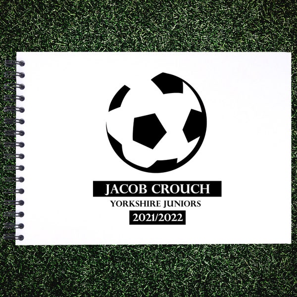 Personalised Football A3/A4/A5 Scrapbook Photo Album, Children Memories, Journal, Soccer, Team, Club, Keepsake, Season, Youth