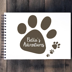 Personalised Paw Puppy Kitten Dog Cat Print, A3/A4/A5 Scrapbook, Photo Album, Training, Memory Book