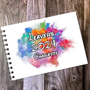 Cuaderno personalizado para egresados de la escuela, promoción de 2024, páginas de cartón, blanco, tamaño A5, apto para rotulador Sharpie
