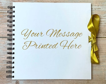 Tied Ribbon Gold Personalised A3 A4 A5 Scrapbook, Photo Album, Guest Book, Memory Book, Special Gift