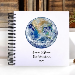 Globo terráqueo personalizado A5/A4/A3/cuadrado, álbum de recortes, álbum de fotos, diario de viaje, libro de recuerdos
