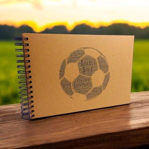 Album personnalisé de mots de football A3/A4/A5/carré, album photo, typographie