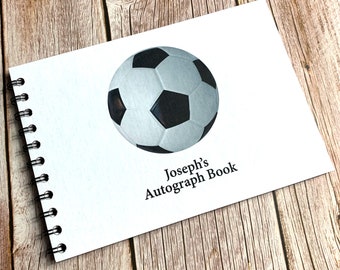 Personalised Football Autograph Book, Player Autographs, Stadium, Club, Collectors, Soccer, Ball