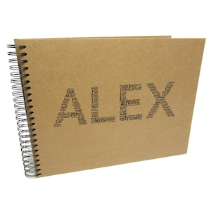 Personalised Name A3/A4/A5/Square Word Art, Scrapbook, Photo Album, Memory Gift