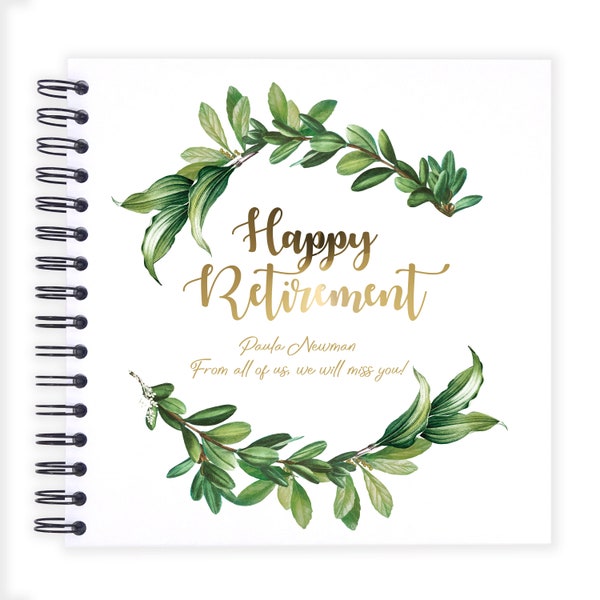 Personnalisé Happy Retirement A5/A4/A3/Square Scrapbook, Album photo, Livre d'or, Livre de mémoire