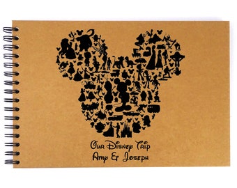 Personalised A3/A4/A5 Disney Head Scrapbook Photo Album, Memory Gift, Guestbook Card Design