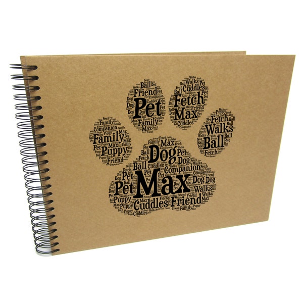 Personalised Pet A3/A4/A5/Square Word Art, Scrapbook, Photo Album, Typography Cloud, Guestbook