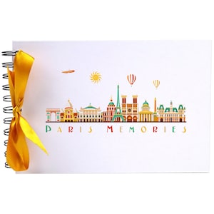 Nastro, Ricordi di Parigi, Album fotografico, Scrapbook, Pagine Bianche Bianche, A5