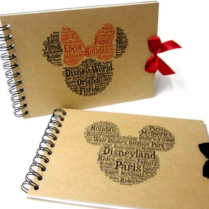 Personalised Autograph Book, Disney Land or Disney World, Mickey or Minnie