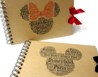 Personalised Autograph Book, Disney Land or Disney World, Mickey or Minnie Mouse