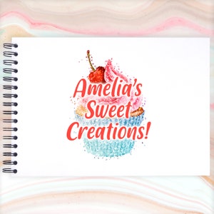 Personalised Cupcake Baking Cooking A3/A4/A5 Scrapbook, Photo Album, Guest Book, Memory Book, Event Gift