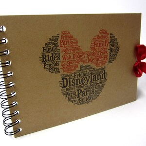 Disney Autograph Book, Mickey or Minnie, Disney Land or Disneyworld, Word Art, A5 image 3