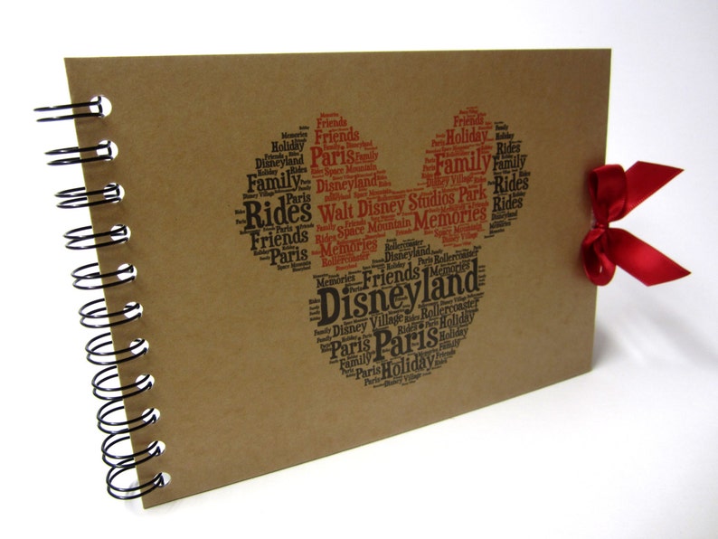 Disney Autograph Book, Mickey or Minnie, Disney Land or Disneyworld, Word Art, A5 image 3