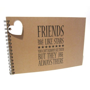 A5 A4 Friends are Stars, Scrapbook, Card Pages, Photo Album, Keepsake, Kraft image 1