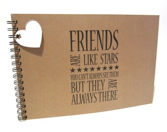 A5 A4 Friends are Stars, Scrapbook, Card Pages, Photo Album, Keepsake, Kraft