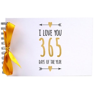 Nastro, Love You 365 giorni, Album fotografico, Scrapbook, White Pages in bianco, A5