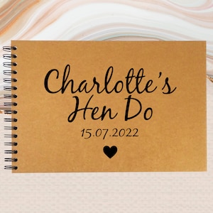Personnalisation Hen Do A3/A4/A5 Scrapbook, Album photo, Souvenir, Cadeau, Livre d’or, Bachelorette Party