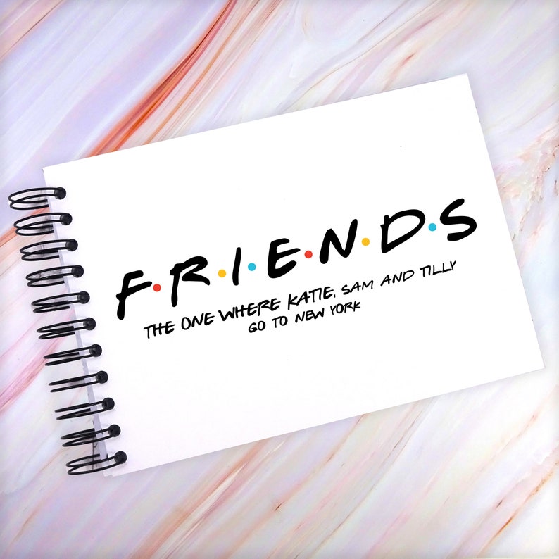 Personalised FRIENDS A3/A4/A5 Scrapbook, Photo Album, Guest Book, Memory Book, Landscape, I'll Be There For You TV, Leavers zdjęcie 1