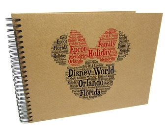 Personalised A3/A4/A5 Disney Word Art Scrapbook Photo Album, Memory Gift, Guestbook
